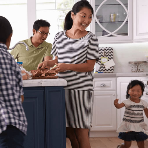 Family preparing dinner